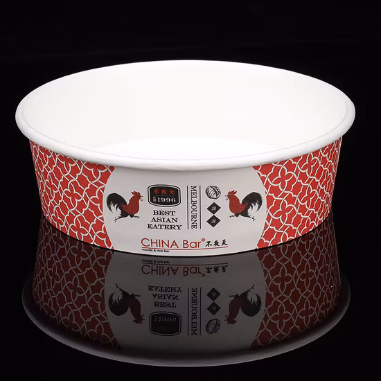 Bol à salade en papier personnalisé écologique avec couvercle