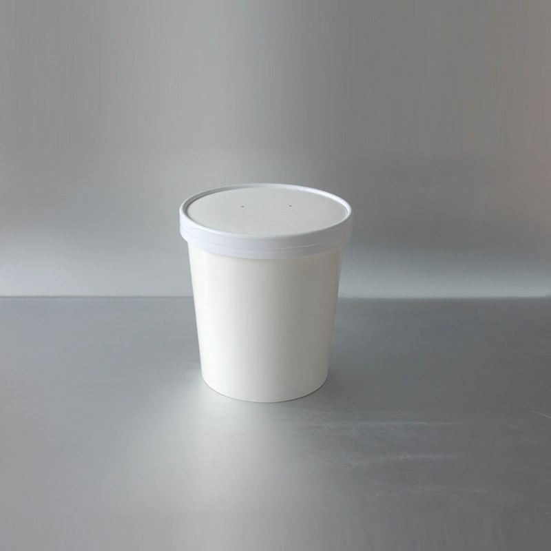 Biodegradable Composable Food Container Paper Soup Cup with Lid