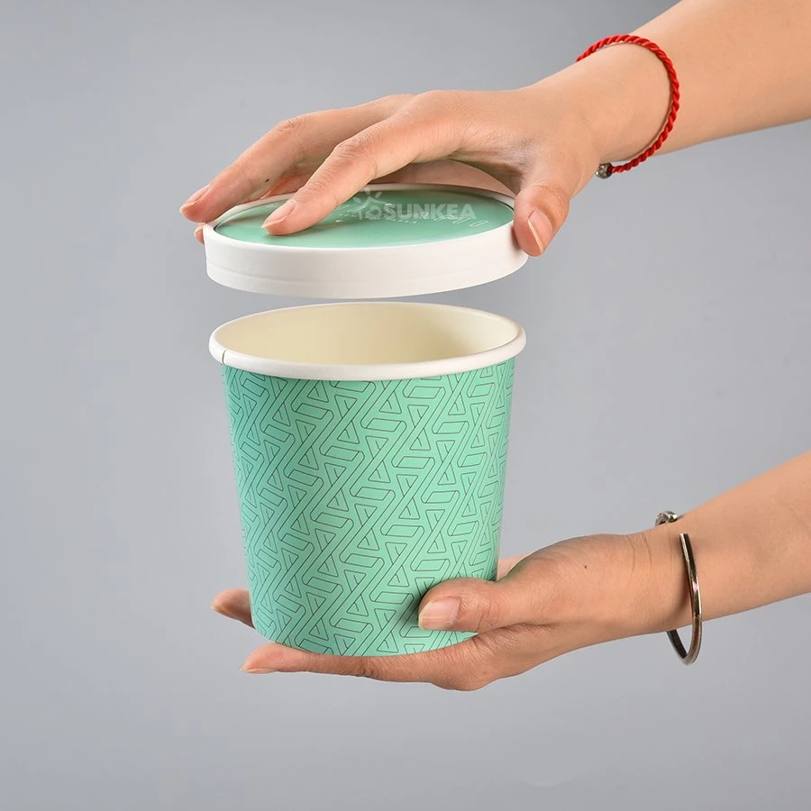 Compostable Fast Food White Paper Eco Food Container Soup Cup