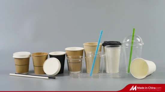 8 oz/12 oz/16 oz/20 oz/22 oz revêtement à base d'eau sans plastique tasse jetable tasse à café en papier tasses en papier biodégradables