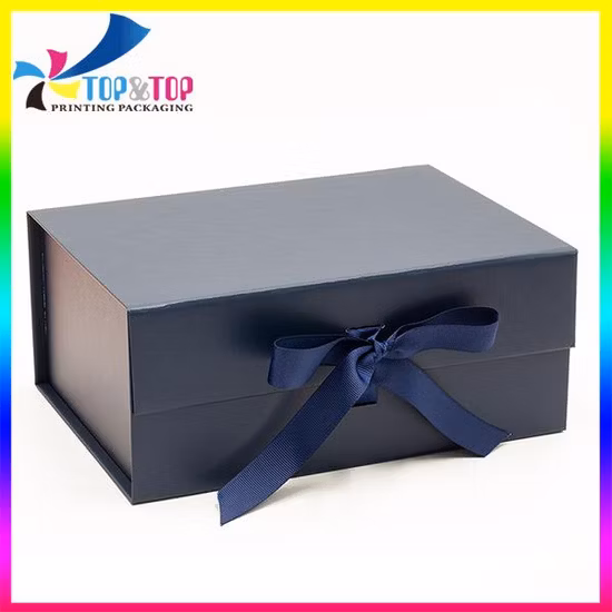 Fabricant de boîte de papier d'emballage de vêtements roses de boîte-cadeau de parfum de fermeture magnétique noire pliable faite sur commande