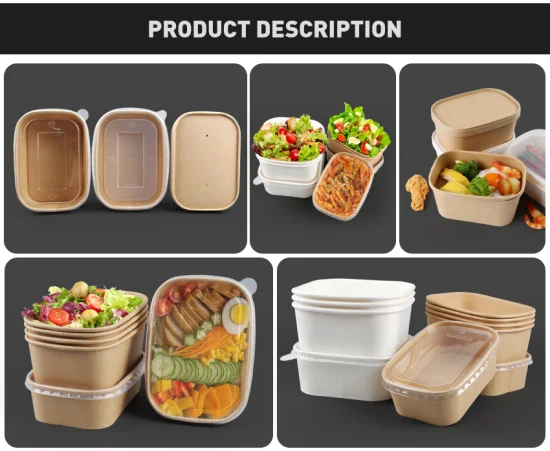 Fabrication de boîtes de papier alimentaire biodégradables à emporter Kraft pour emballages alimentaires chauds