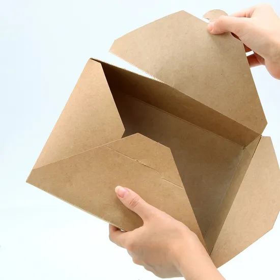 Boîte de fenêtre d'emballage alimentaire de déjeuner de salade de papier kraft