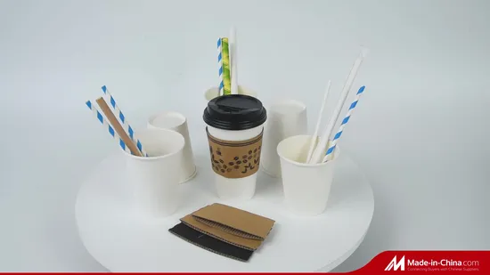 PLA biodégradable 8 oz/12 oz/16 oz/20 oz/24 oz gobelets en papier à café jetables personnalisés pour boisson chaude café chaud boisson chaude avec couvercle
